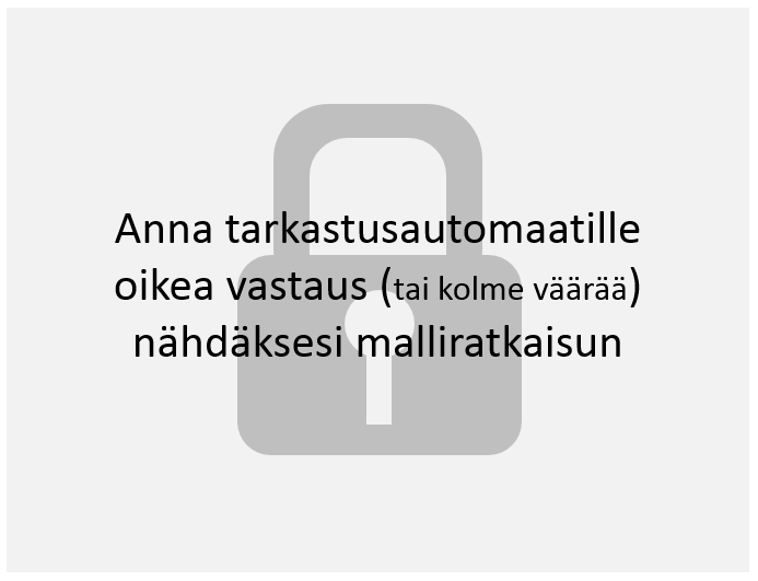 Kirjaudu sisään ja varaa lisenssi nähdäksesi malliratkaisun.